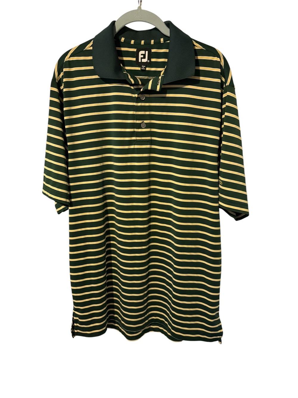 FootJoy Striped Green and Yellow Golf Polo